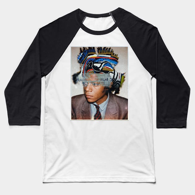 Basquiat Portrait Baseball T-Shirt by Allissweell